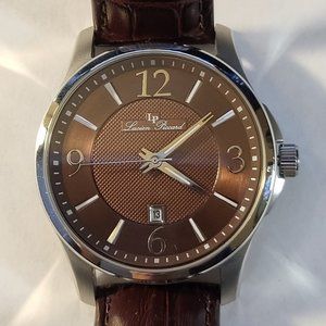 Lucien Piccard Men's Adamello Watch, 43 mm case, brown dial, brown strap